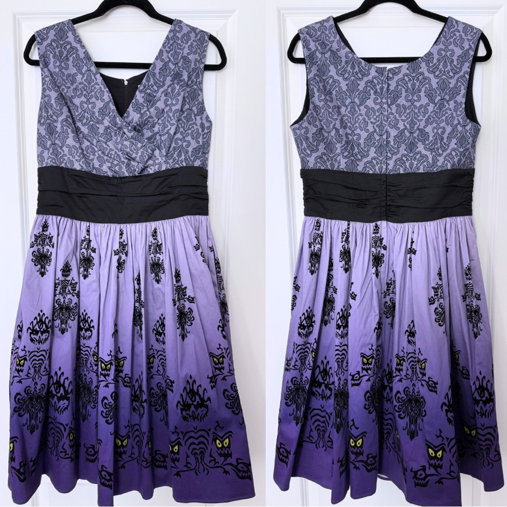 Disney Dress Shop Haunted Mansion Wallpaper Midi Dress NWT Sz L Womens